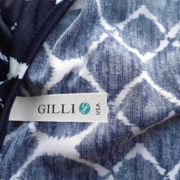 Gilli Trista Faux Wrap Jersey Dress Geometric Prints Black & White Style D3762 S - Picture 9 of 12